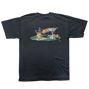 Vintage Michael Godard Large Black Graphic Tee Shirt Praying for Seven